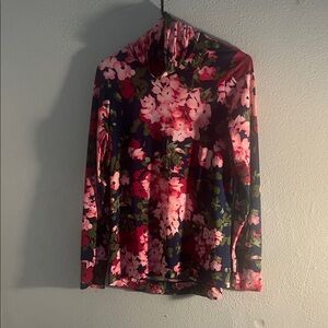 Floral Women's Top - Pink and Green
